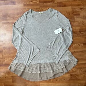 Kori America taupe gray tunic top